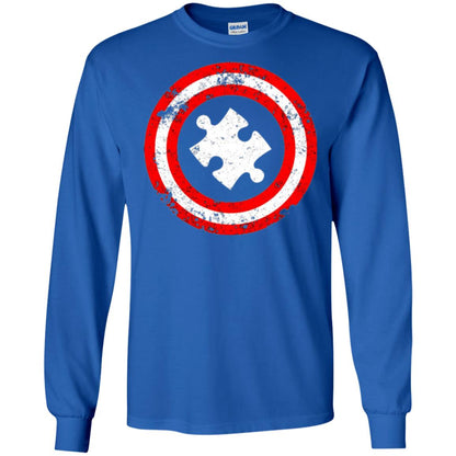 Autism Awareness T-shirt Captain Autism Superhero Royal