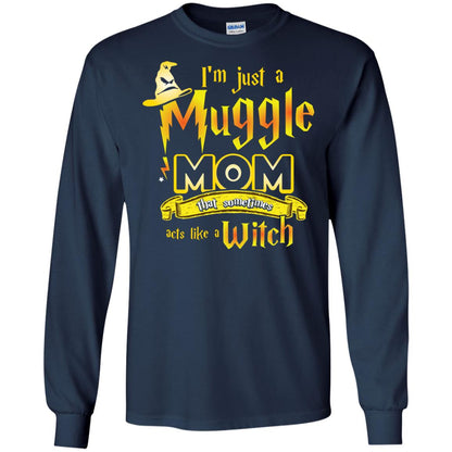 I_m Just A Muggle Mom That Sometimes Acts Like A Witch Fan Harry Potter Shirt For Mom Navy
