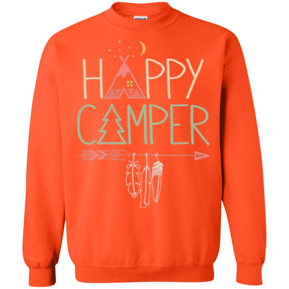 Camper T-shirt Happy Camping Orange