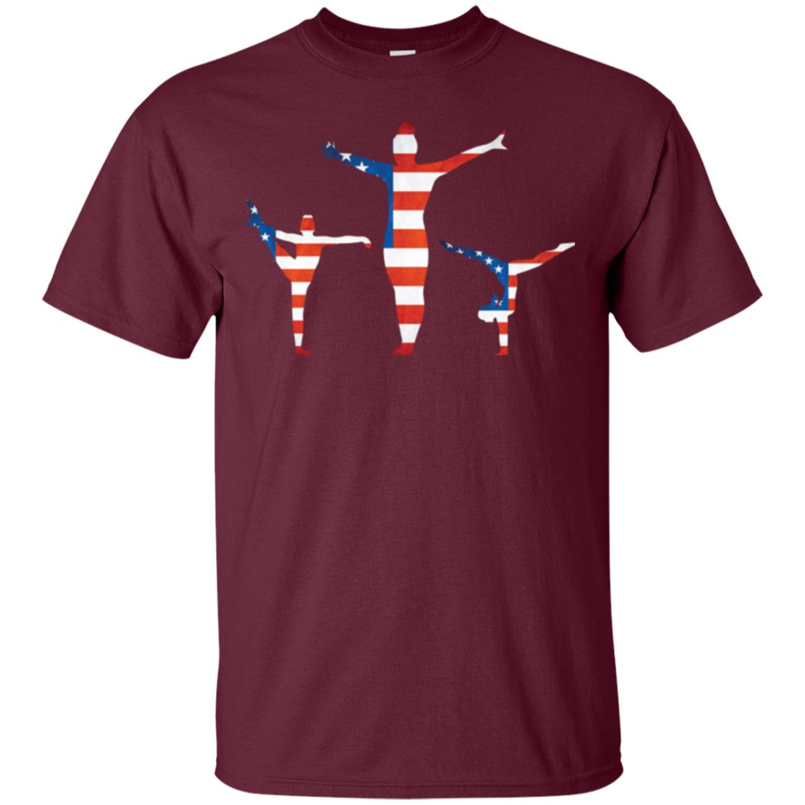 Gymastic T-shirt American Flag Maroon