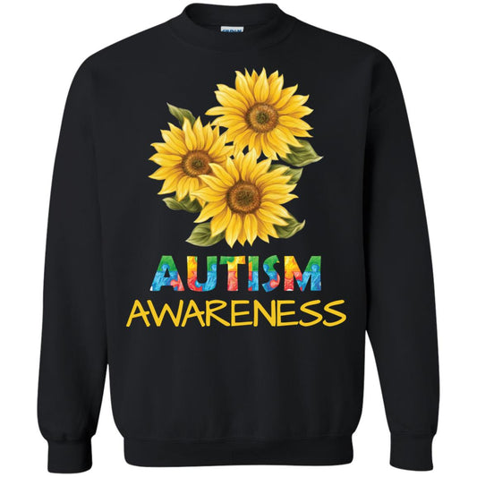 Autism Awareness Sunflower Shirt Black