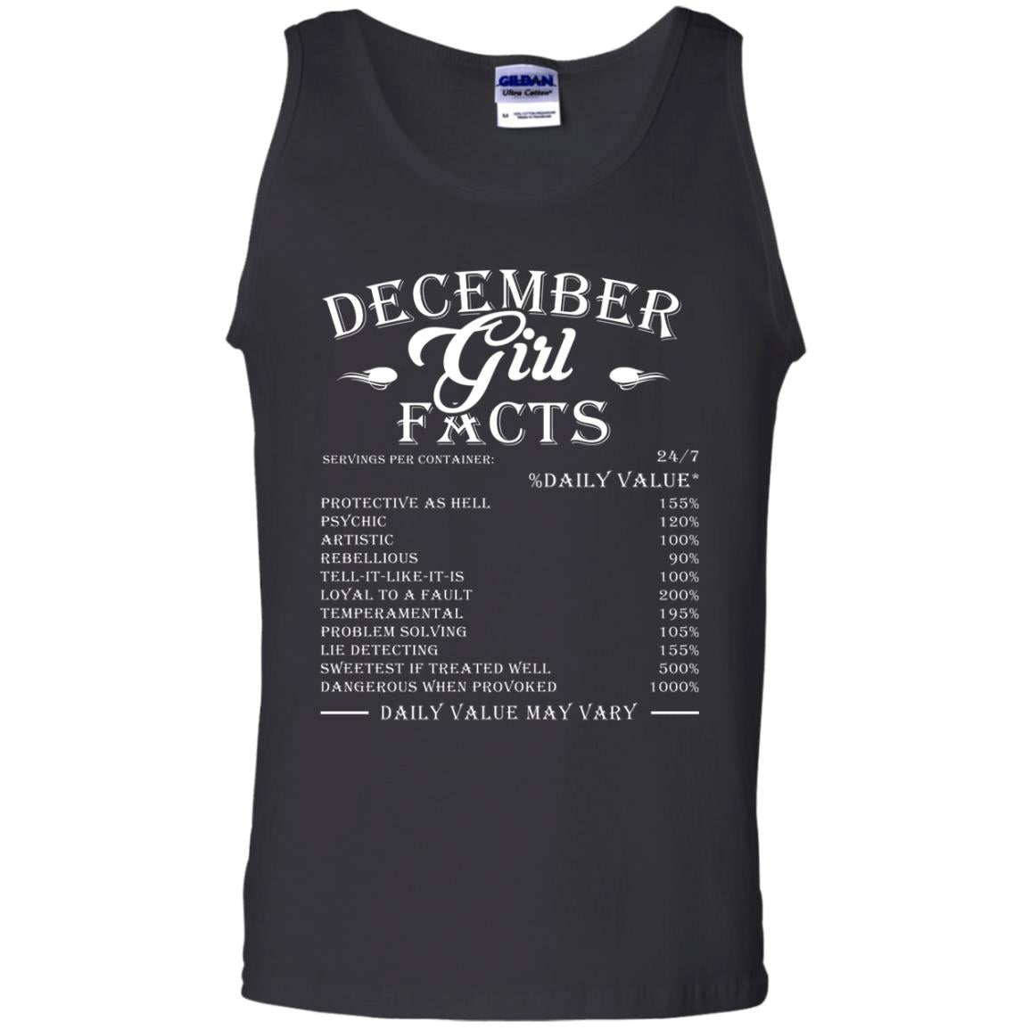 December Girl Facts T-shirt Black