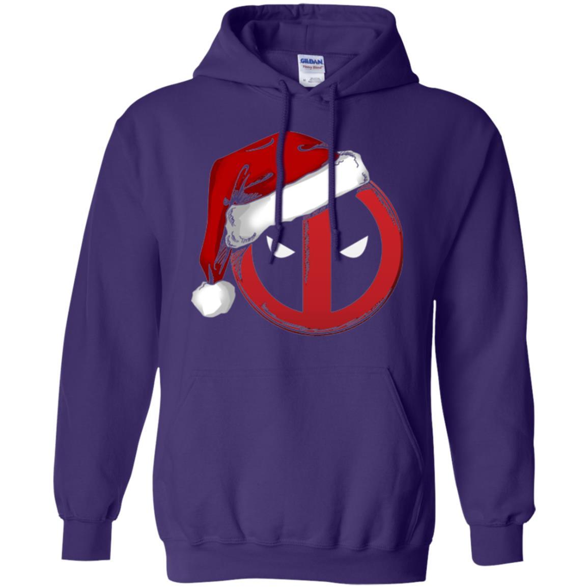 Christmas T-shirt Marvel Deadpool Icon Santa Hat Christmas Graphic Purple