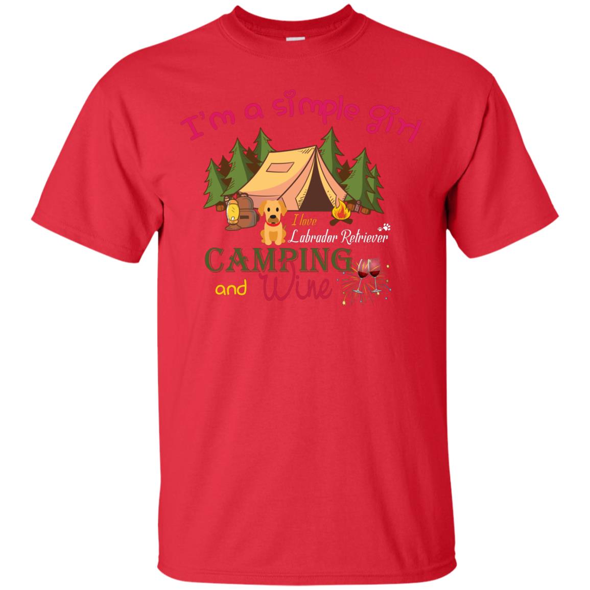 I’m A Simple Girl I Love Labrador Camping And Wine Shirt Red