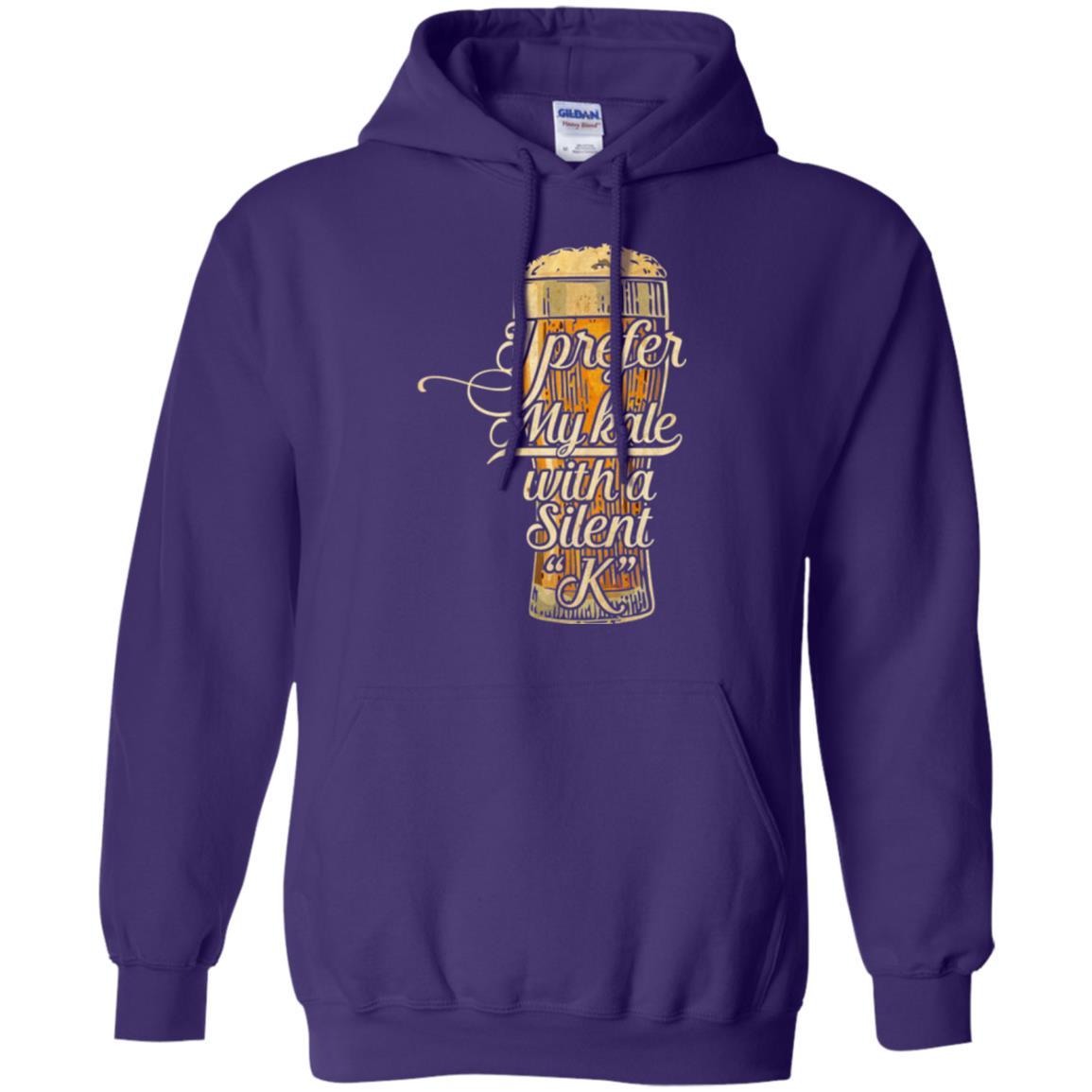 Beer Lover T-shirt I Prefer My Kale With A Silent K Purple