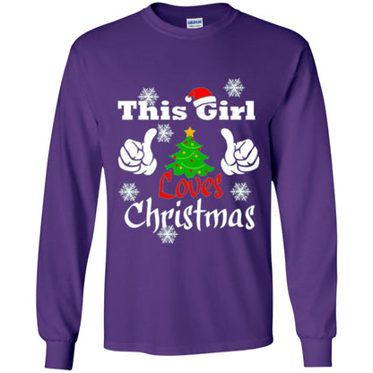 Funny Christmas This Girl Loves Christmas T-shirt Purple