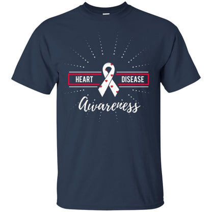 Heart Disease Awareness T-shirt Navy
