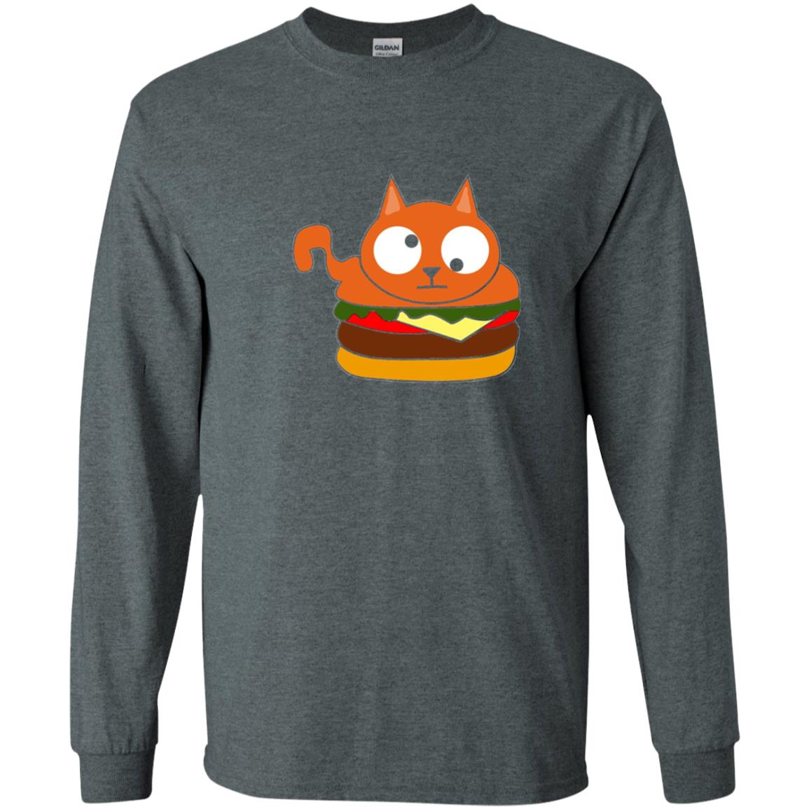 Chibi Kitty Burger Kawaii Cat Lovers Shirt Dark Heather