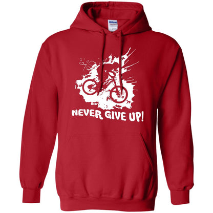 Biker T-shirt Never Give Up Red