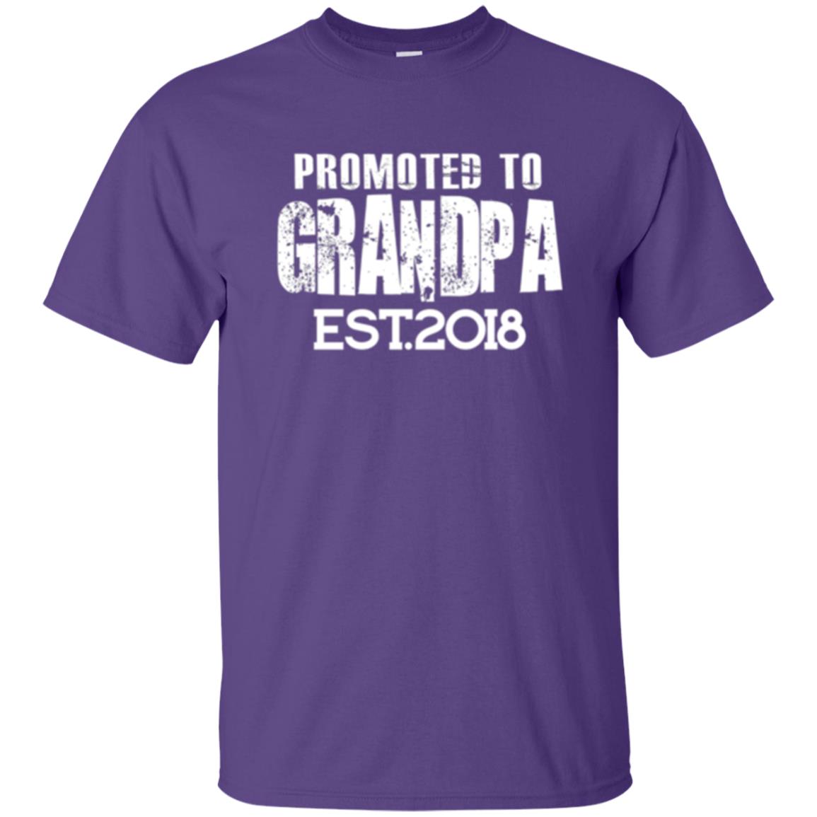 Papa T-shirt Promoted To Grandpa Est 2018 T-shirt Purple