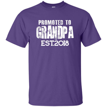 Papa T-shirt Promoted To Grandpa Est 2018 T-shirt Purple