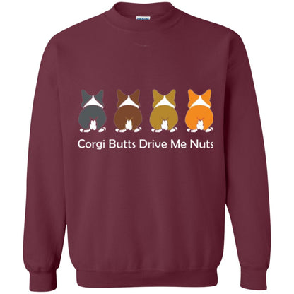 Dog Lover T-shirt Corgi Butts Drive Me Nuts Maroon