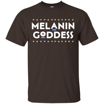 Melanin Goddess African T-shirt Black Girl Poppin_ Dark Chocolate