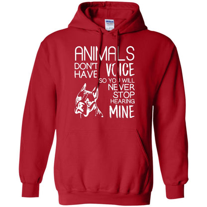 Animals Don't Have A Voice Dog Lover T-shirt Red