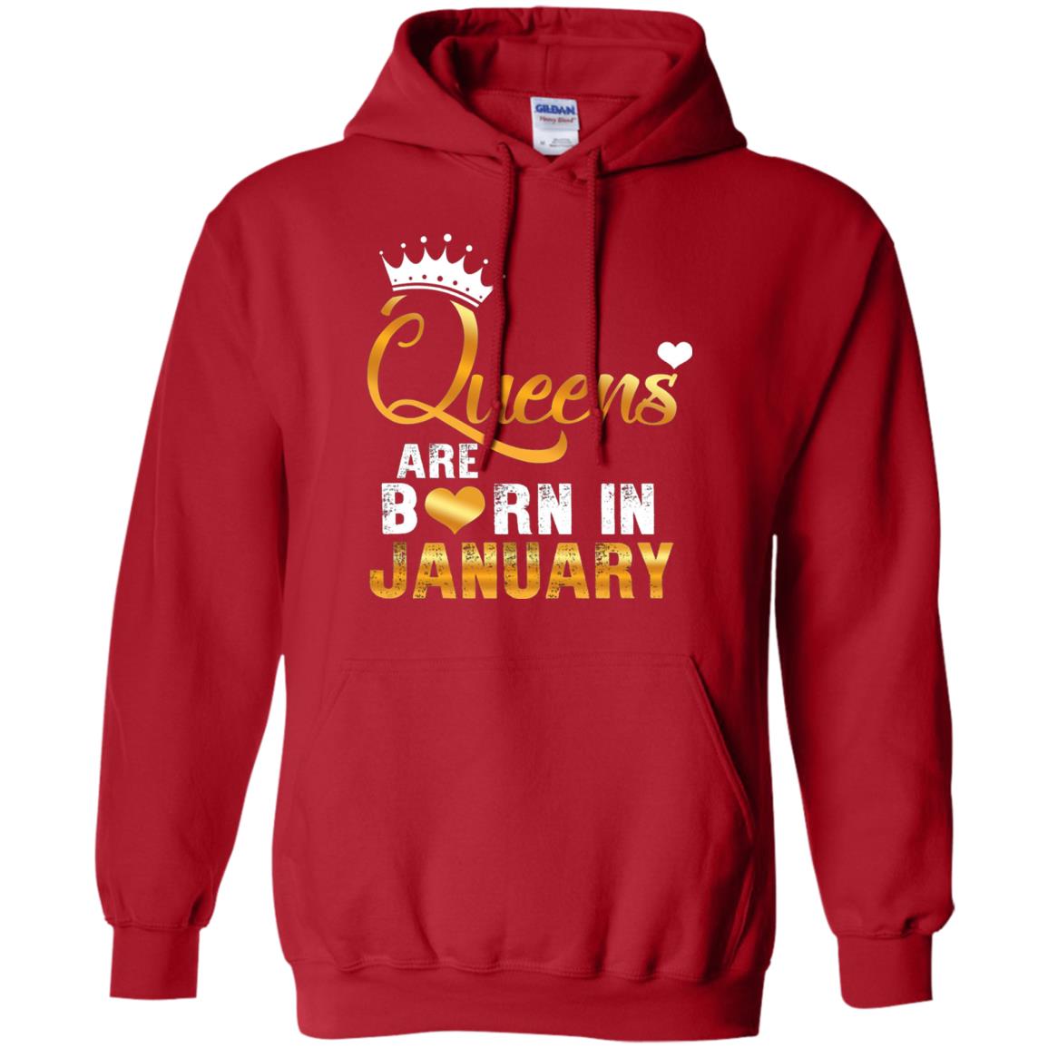 Birthday T-shirt Queens Are Born Iin January Red