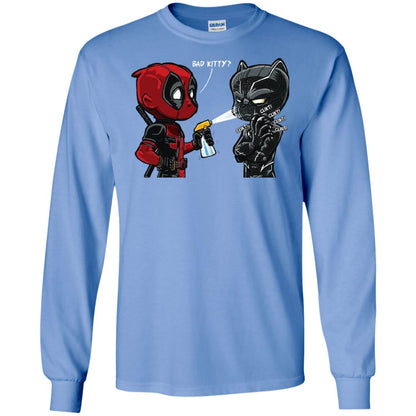 Deadpool Black Panther Bad Kitty Film Lover T-shirt Carolina Blue