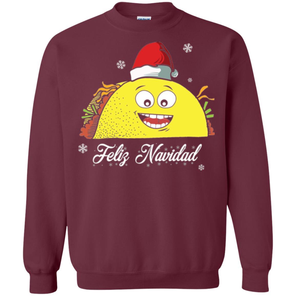 Christmas T-shirt Taco Feliz Navidad Maroon