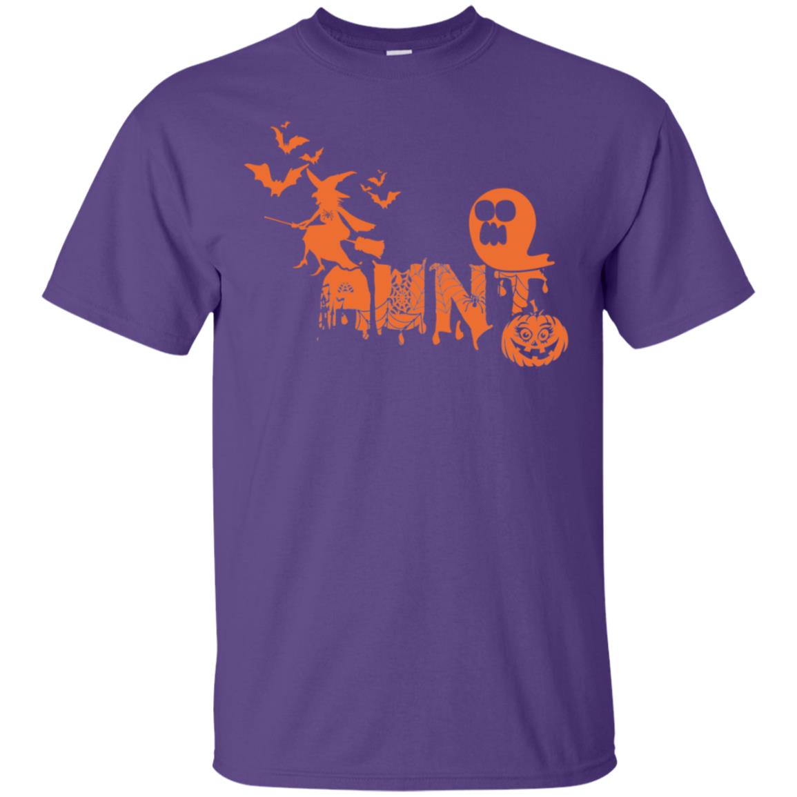 Halloween Pumpkin Aunt Auntie Family Shirt Purple
