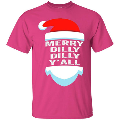 Christmas T-shirt Dilly Dilly Yall Santa Hat Christmas T-shirt Heliconia