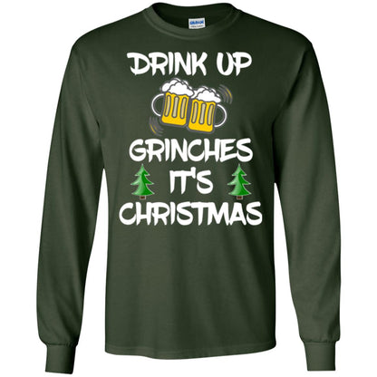 Beer Lovers T-shirt Drink Up Grinches It_s Christmas Forest Green