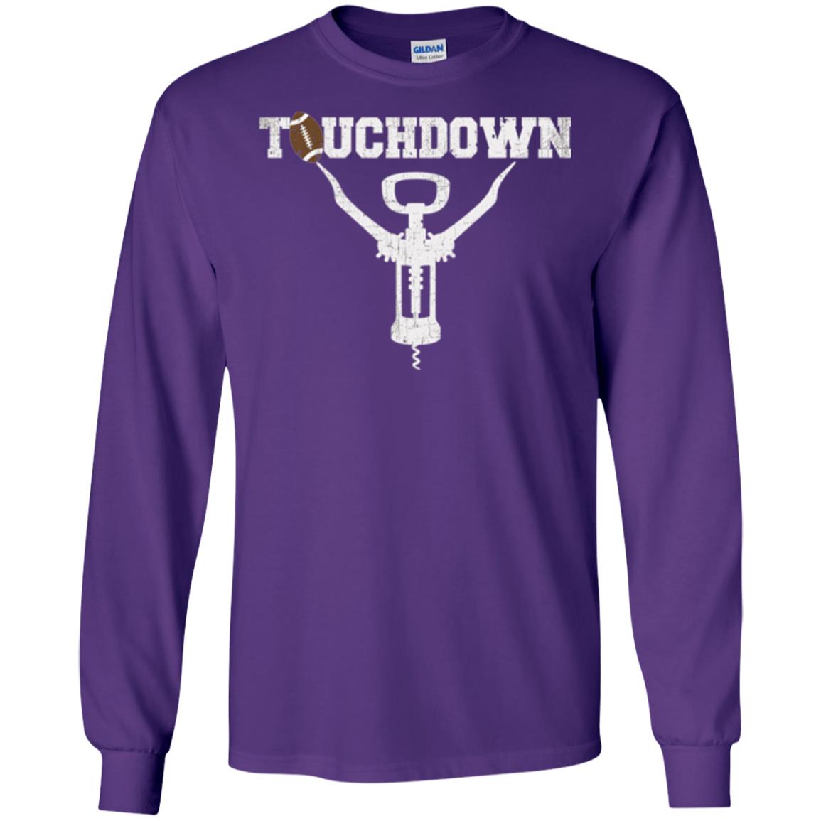 Football T-shirt Touchdown Funny Football Wine Lovers Purple