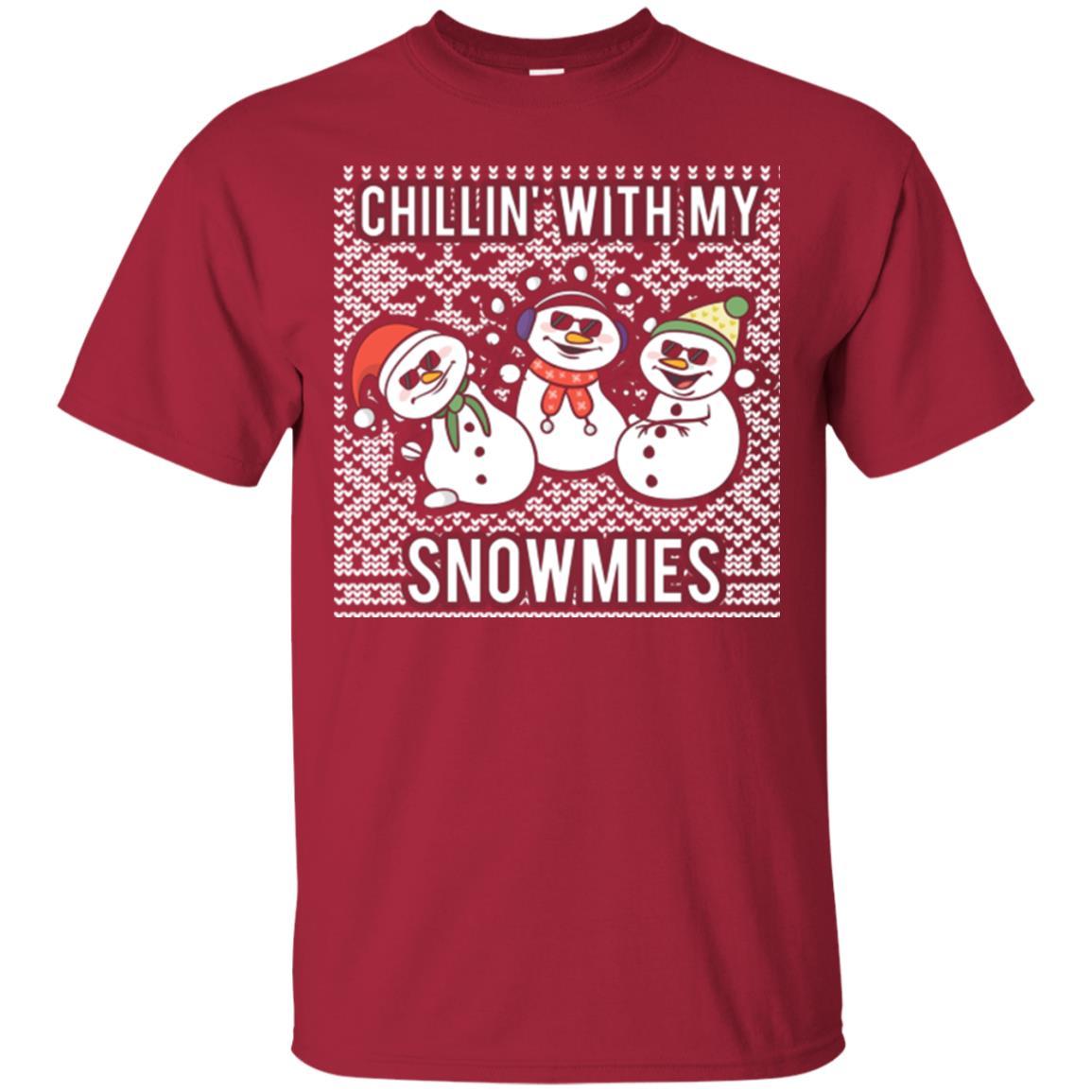 Christmas T-shirt Chillin' With My Snowmies Cardinal