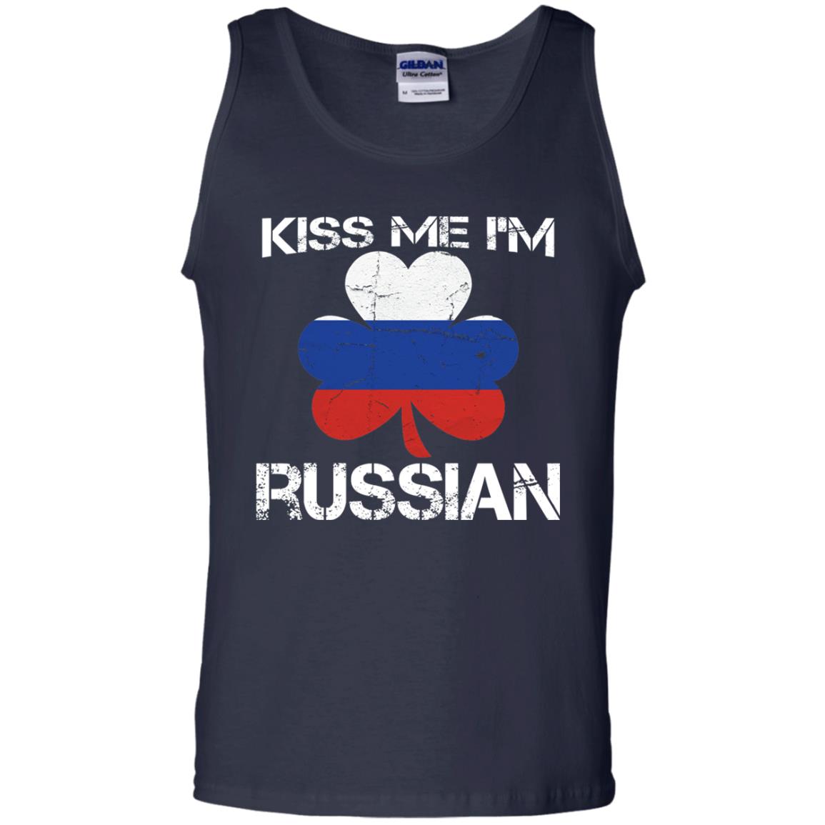 Kiss Me Russian Distressed St. Patrick_s Day 2018 T-shirt Navy
