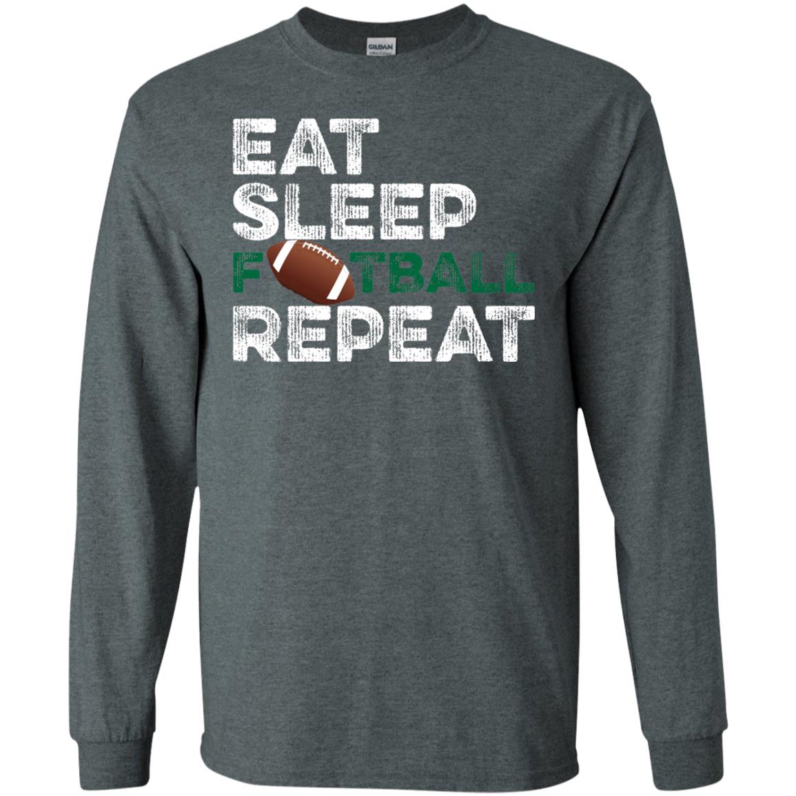 Eat Sleep Football Repeat Football Lover Shirt Dark Heather