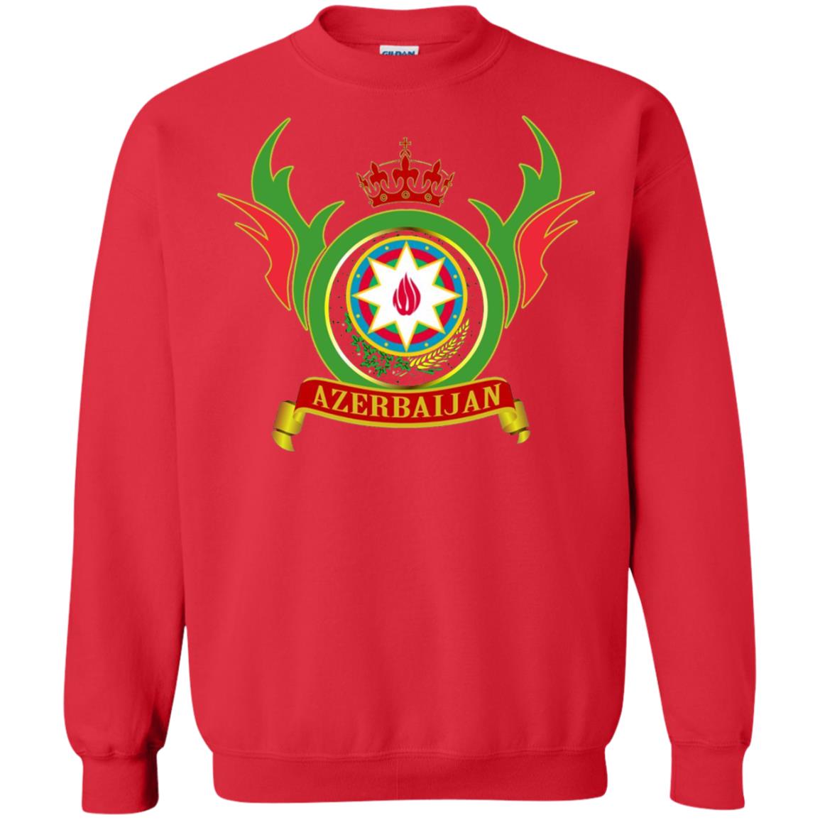 Azerbaijan Arms Coat Flag T-shirt Red
