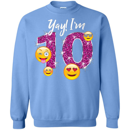 Funny Emoji Birthday 10th Birthday T-shirt Carolina Blue
