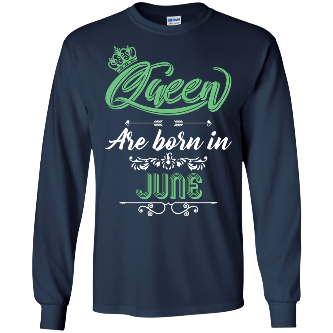 Brithday T-Shirt Queen Are Born In June Navy