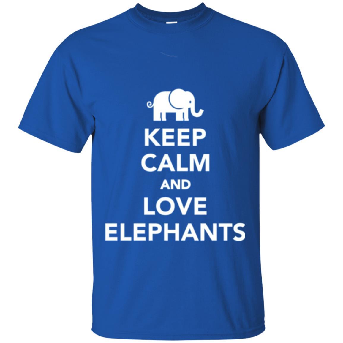 Elephant Lover T-shirt Keep Calm And Love Elephants T-shirt Royal