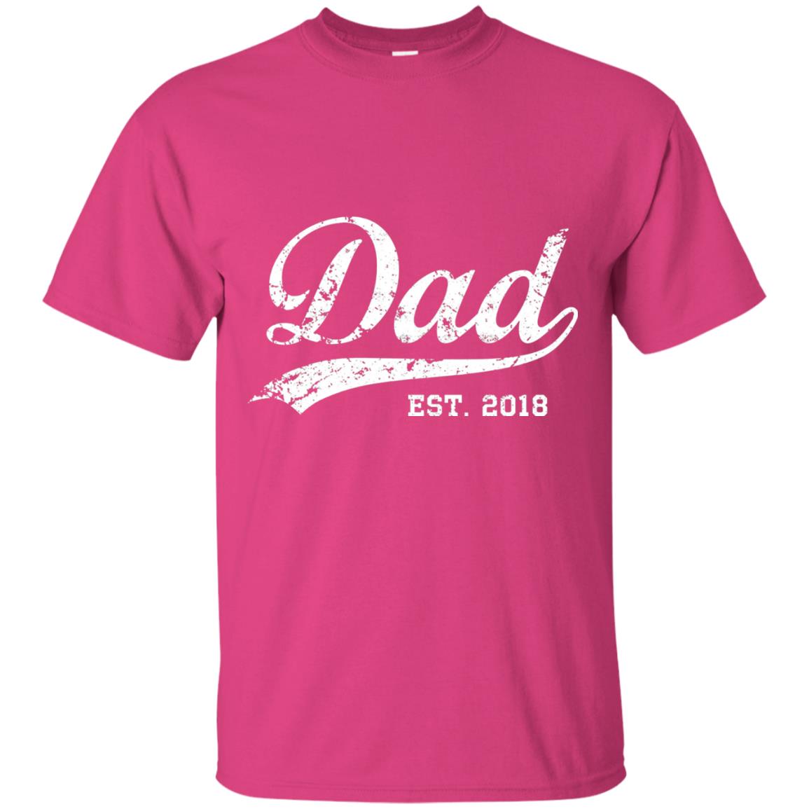 Dad Est. 2018 Vintage New Dad Daddy T-shirt Heliconia