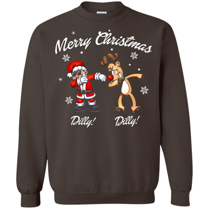 Christmas T-shirt Santa And Reindeer Dilly Dilly