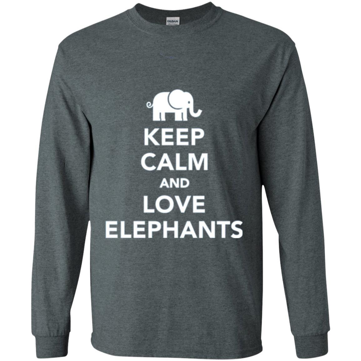 Elephant Lover T-shirt Keep Calm And Love Elephants T-shirt Dark Heather