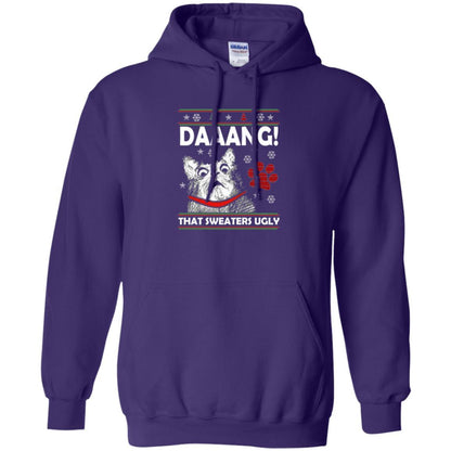 Christmas Cat T-shirt Daaang That Sweaters Ugly Purple