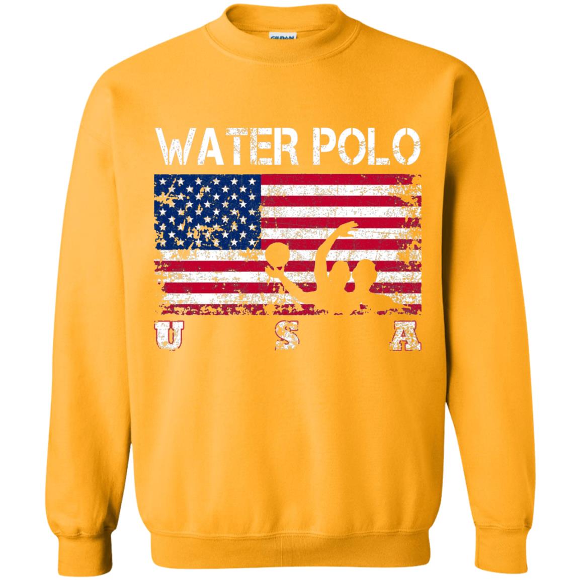 Water Polo Team American Flag Water Polo T-shirt Gold