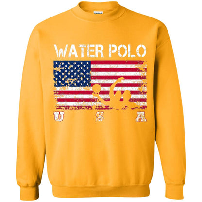 Water Polo Team American Flag Water Polo T-shirt Gold