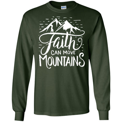 Faith Can Move Mountains Christian Gift Shirt Forest Green