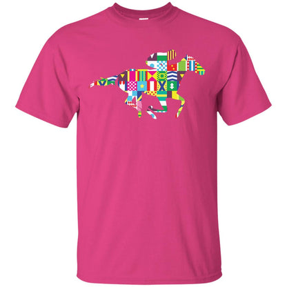 Kentucky Horse Racing Silhouette Derby Shirt Heliconia