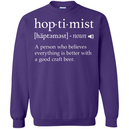 Beer Lover T-shirt Hoptimist Definition Purple