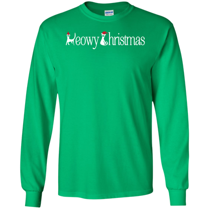 Christmas T-shirt Meowy Christmas Irish Green