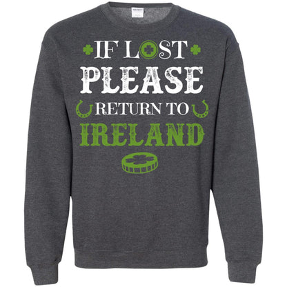 If Lost Please Return To Ireland St Patrick_s Day Shirt Dark Heather