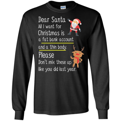 Christmas T-shirt Dear Santa All I Want For Christmas Black