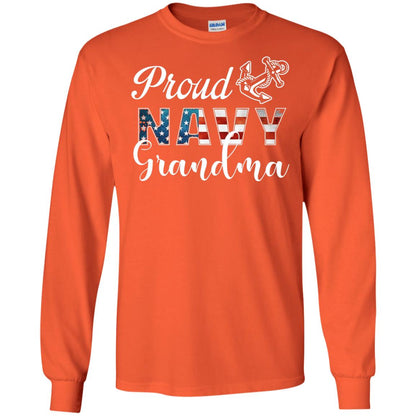 Proud Navy Grandma Military Mama Shirt Orange