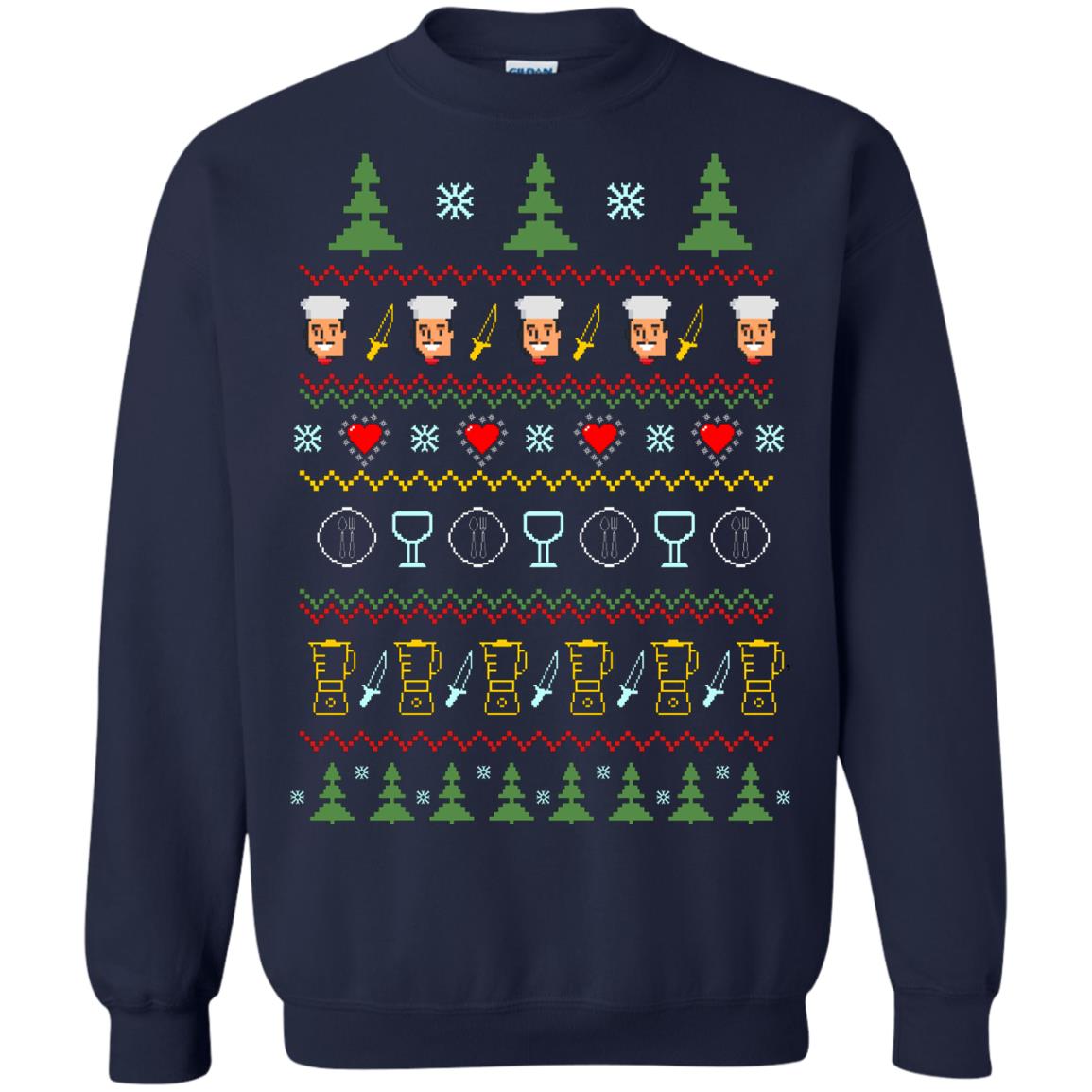 Chef Christmas X-mas Gift Shirt For Cooking Lovers Navy
