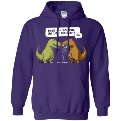 Dinosaur T-shirt Dude Did You Eat The Last Unicorn Purple