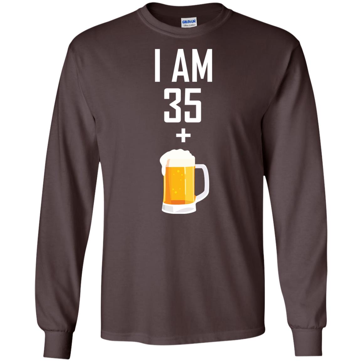 I Am 35 Plus 1 Beer 36th Birthday T-shirt Dark Chocolate