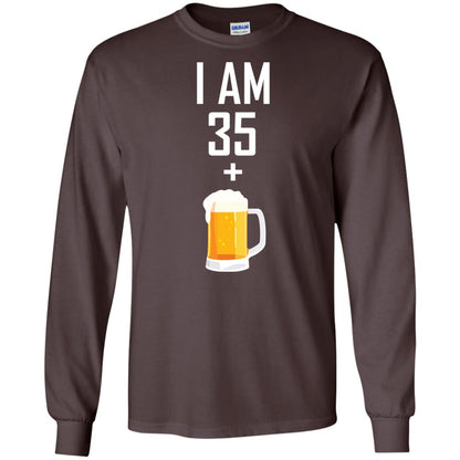 I Am 35 Plus 1 Beer 36th Birthday T-shirt Dark Chocolate