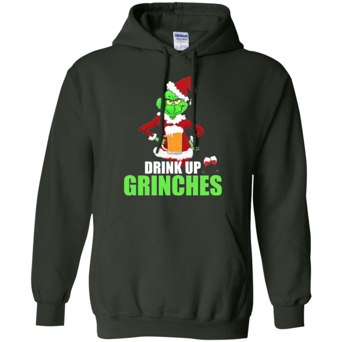 Christmas T-shirt Drink Up Grinches Forest Green